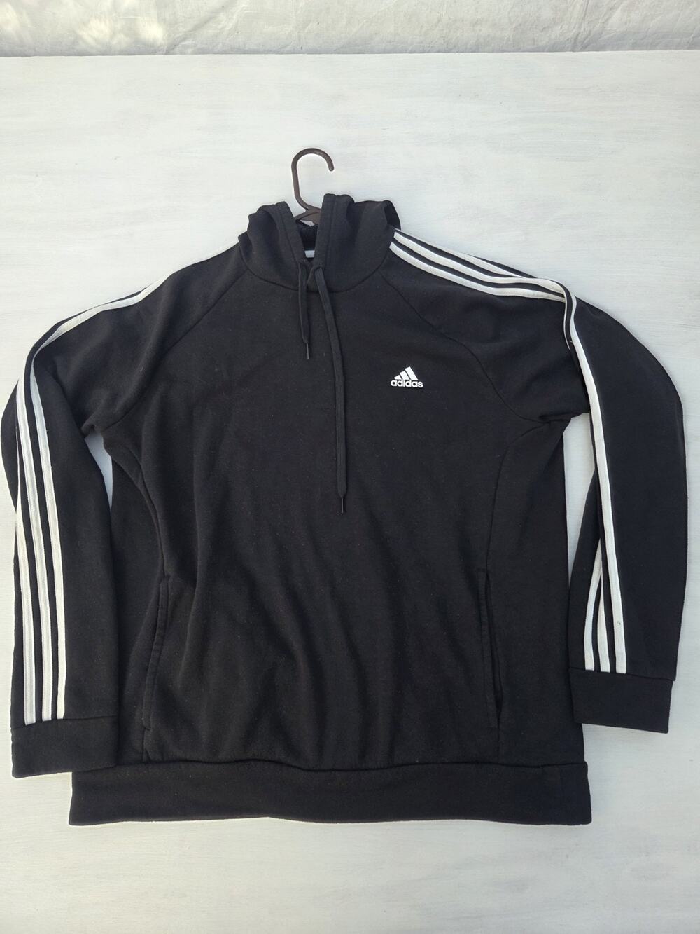 Adidas 3-stripes Hoodie Men’s XL Black/White Sweatshirt Athletic Performance